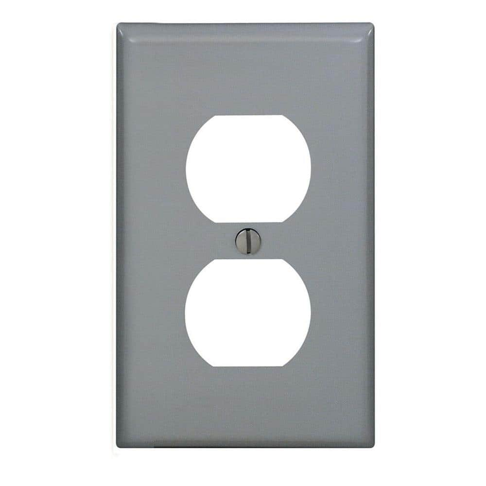 UPC 078477211908 product image for 1-Gang Gray Duplex Outlet/Receptacle Nylon Midway/Midsize Wall Plate (1-Pack) 00 | upcitemdb.com