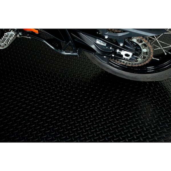Trailer Flooring Midnight Black Diamond Tread Commercial Vinyl Sheet Flooring (8.5 ft. W x 20 ft. L)