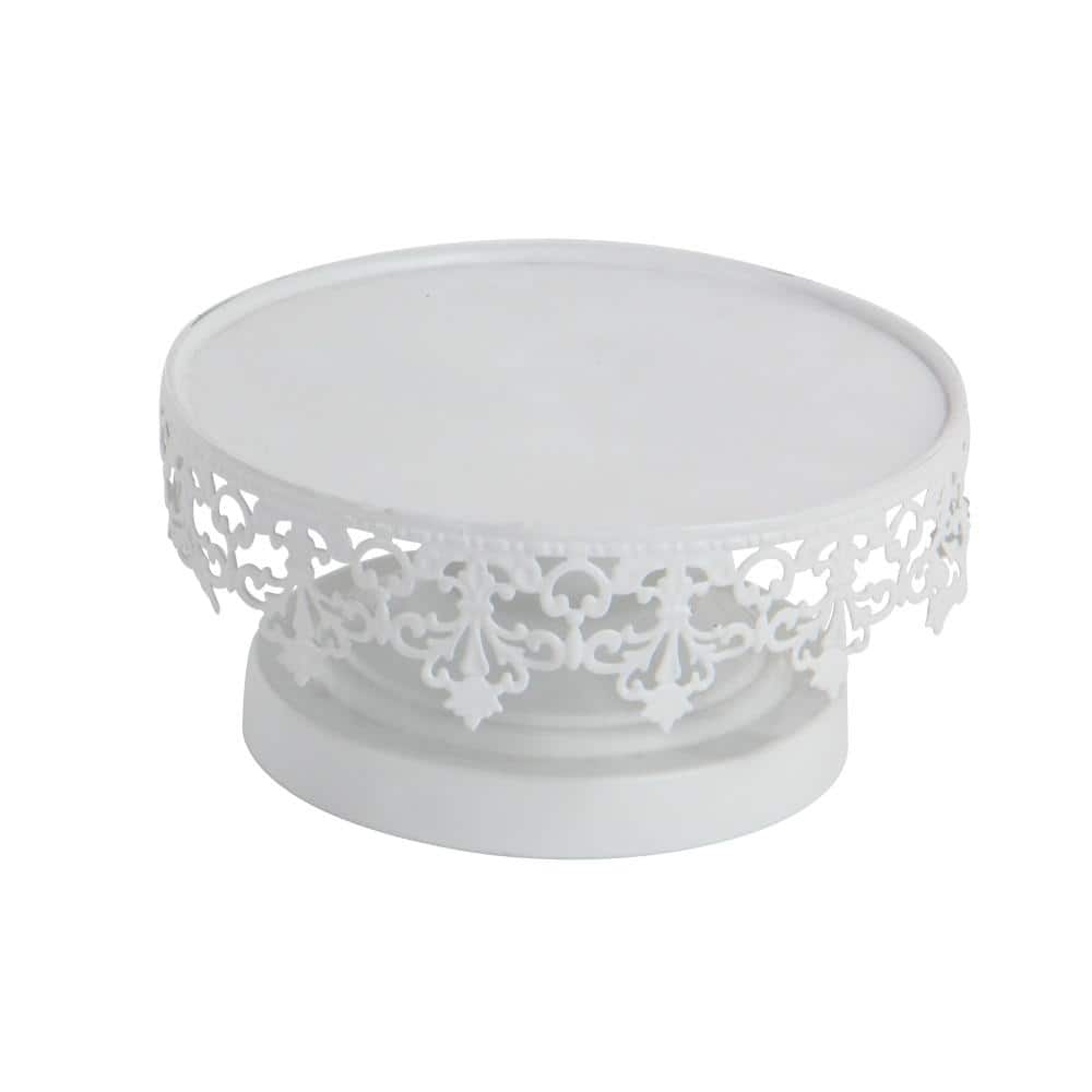 White Metal Pedestal Cake Stand Set of Three