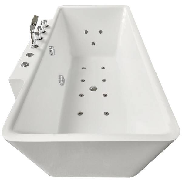 Catania 68 in. Acrylic Flatbottom Whirlpool Bathtub in White Catania 68 in. Acrylic Flatbottom Whirlpool Bathtub in White