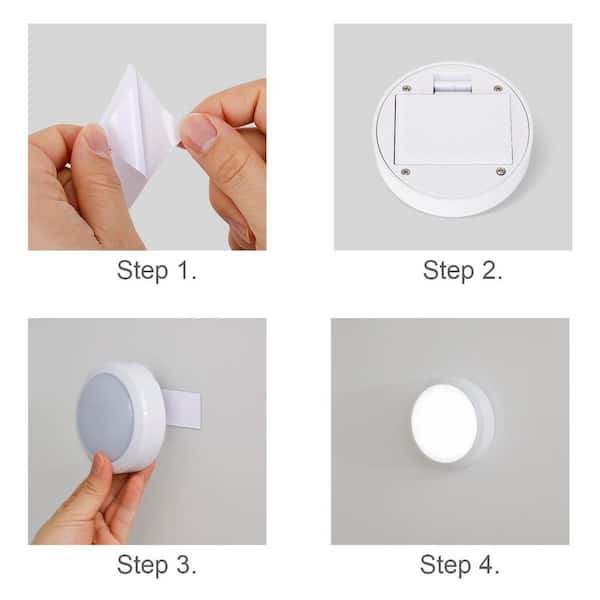 HDX 2.5 in. Battery Powered 5000K Integrated LED White Puck Light