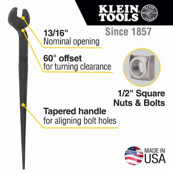 1/2 in. Erection Wrench for U.S. Regular Nut with 13/16 in. Nominal Opening