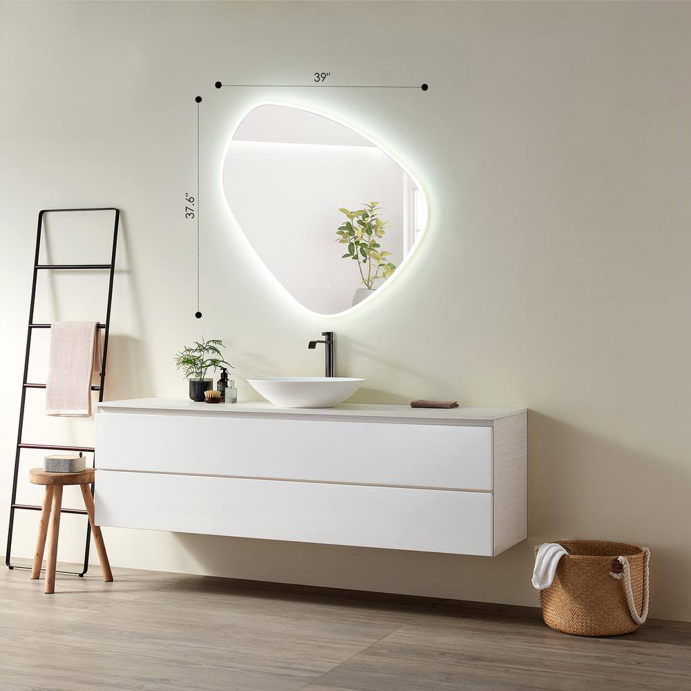 Rasso 39" Frameless LED Lighted Bathroom Vanity Mirror