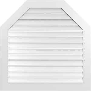 42 in. x 42 in. Octagonal Top Surface Mount PVC Gable Vent: Functional with Standard Frame