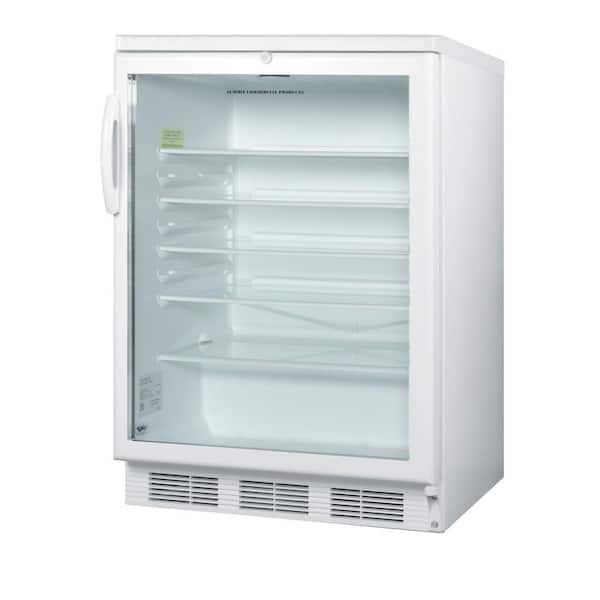 Summit Appliance 5.5 cu. ft. Glass Door Mini Refrigerator in White with Lock