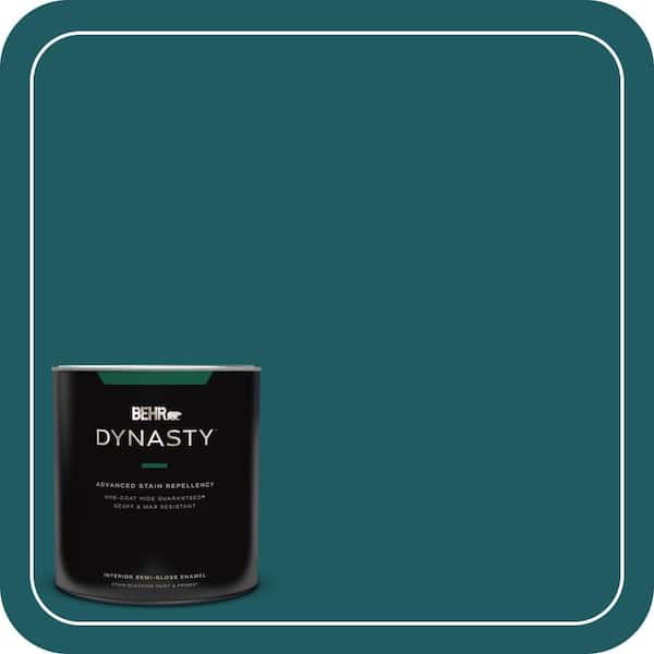 BEHR DYNASTY 1 qt. #S-H-510 Moonlit Pool Semi-Gloss Enamel Interior Stain-Blocking Paint and Primer