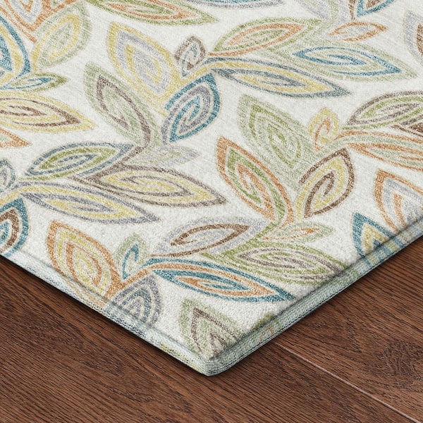 Mayfield Premium Machine Washable Abstract AMF2557 Ivory 2 ft. x 3 ft. Accent Rug
