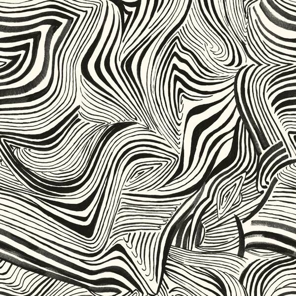 Black and white psychedelic leaves line art wallpaper Self adhesive Repositionable removable wallpaper Peel & Stick