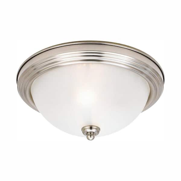 Generation Lighting 3-Light Brushed Nickel Flush Mount with LED Bulbs
