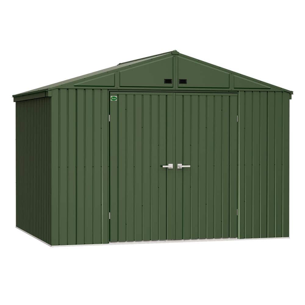 Green 8' x 10' Steel Lawn Care Storage Shed