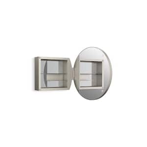 Verdera 24 in. W x 24 in. H Round Framed Polished Nickel Recessed/Surface Mount Medicine Cabinet with Mirror