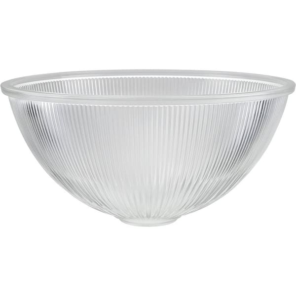 Prismatic Dome 7-1/4 H. x 14-7/8 D., Clear Glass Dome Torchiere/Swag Lamp & Pendant Shade with 1-5/8 in. Neckless Fitter