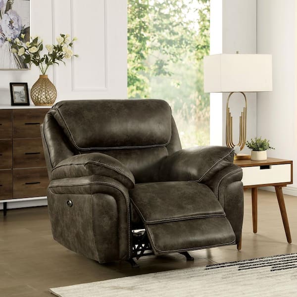 faux leather electric recliner