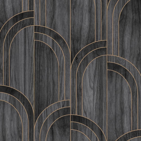 Graham & Brown Sublime Modella Wood Black Wallpaper Sample