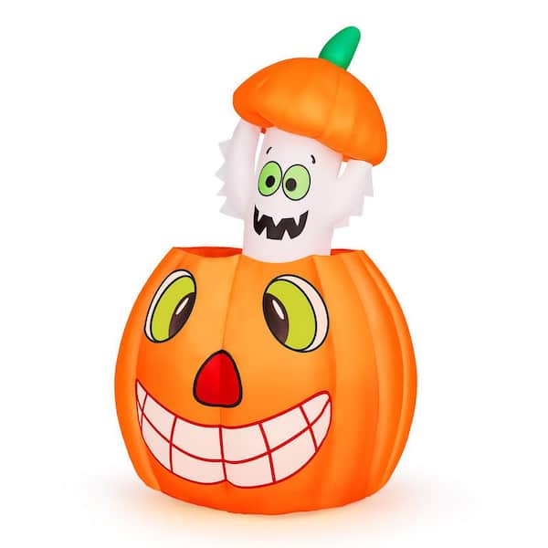 2.8 ft. LED Animated Pumpkin Ghost Halloween Inflatables