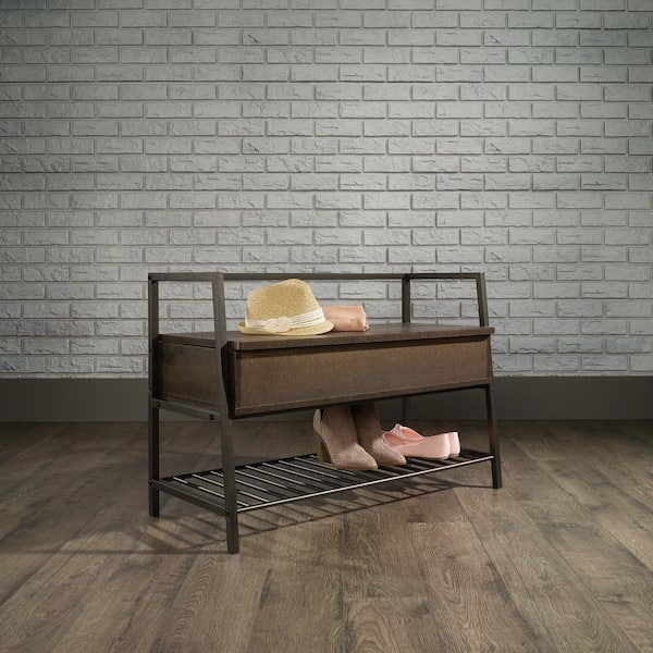 SAUDER North Avenue Smoked Oak Storage Bench