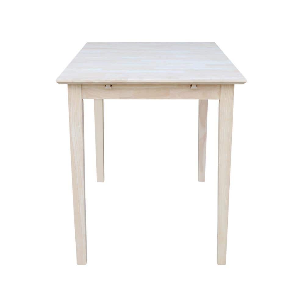 Casual Shaker-Style Extendable Counter Height Dining Table in Unfinished Wood