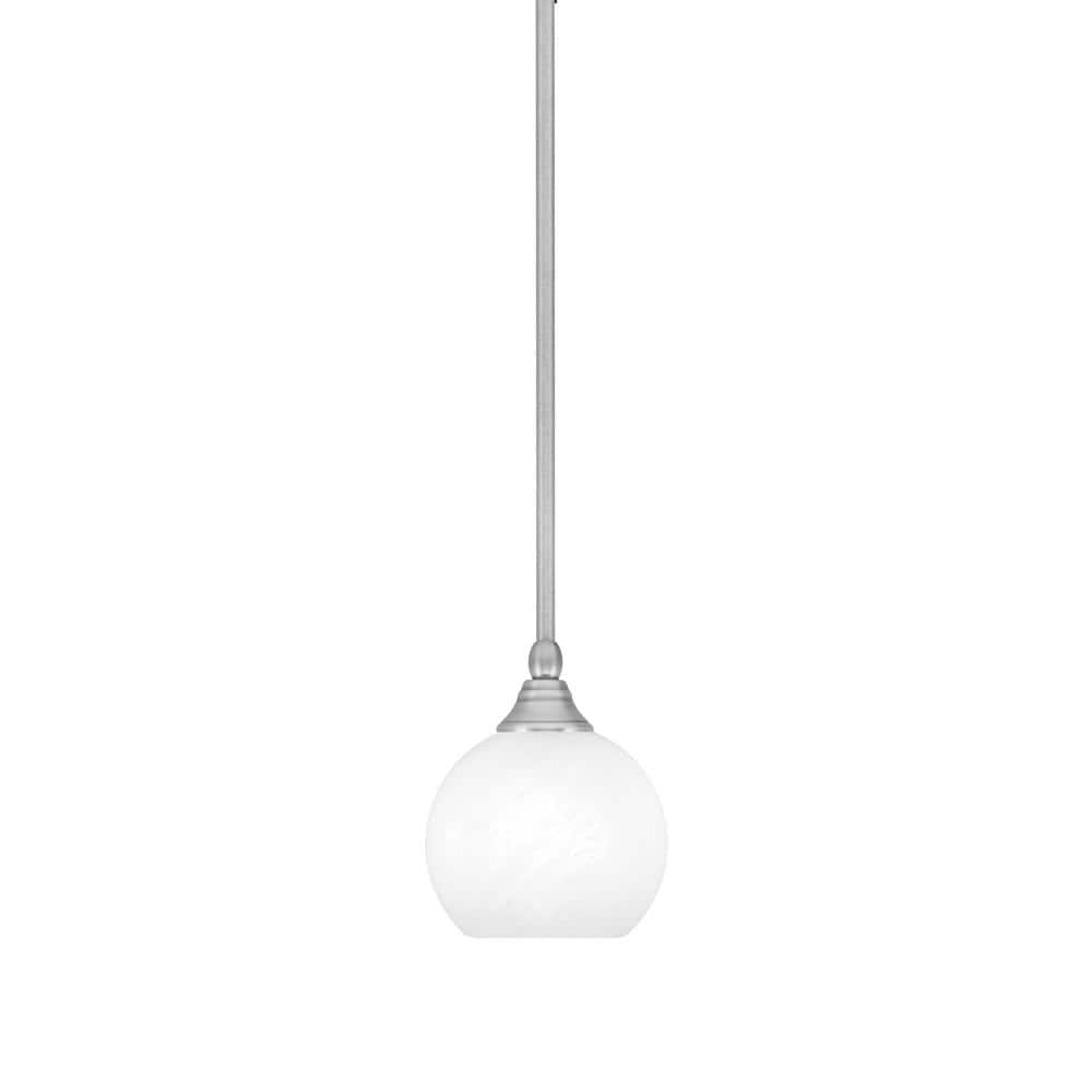 Sparta 100-Watt 1-Light Brushed Nickel Shaded Pendant Light Mini Pendant wi