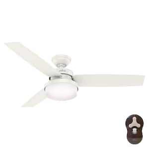 Sentinel 52 in. LED Indoor Fresh White Ceiling Fan with Light Kit and Universal Remote