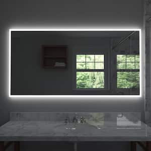 Lucent 70 in. x 36 in. Frameless Wall Mounted LED Vanity Mirror with Color Changer, Dimmer and Defogger