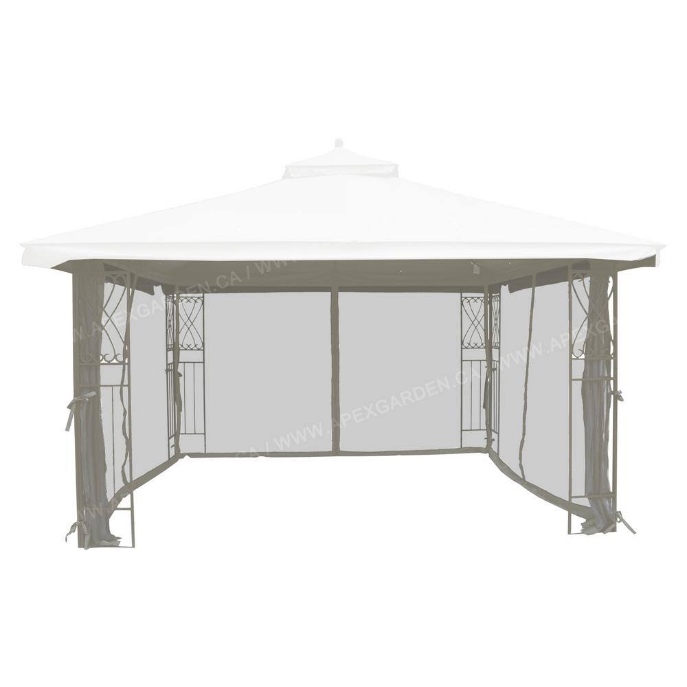 Gray 10' x 12' Replacement Mosquito Netting for Gazebo