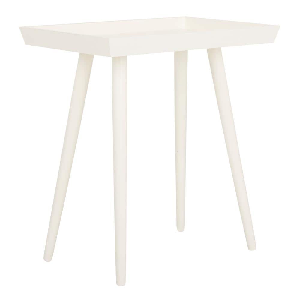 Vintage Finnish Inspired Distressed White Pine Tray Accent Table