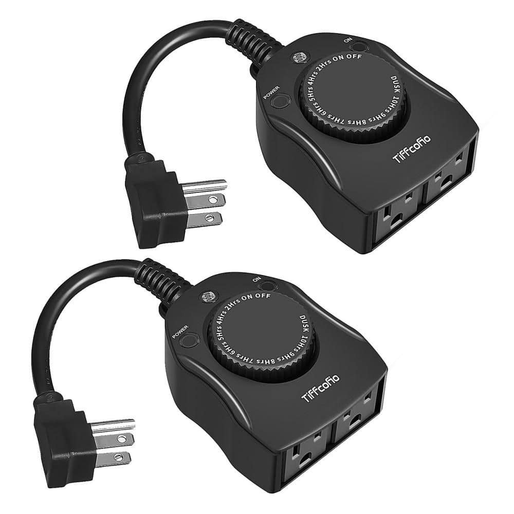 Outdoor Christmas Light Timer Connector with Dusk to Dawn Sensor and Waterproof Design for Holiday Lights (2-Pack) price history on PriceWatchPro