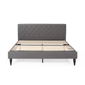 Atterbury Charcoal Grey Upholstered King Bed Frame