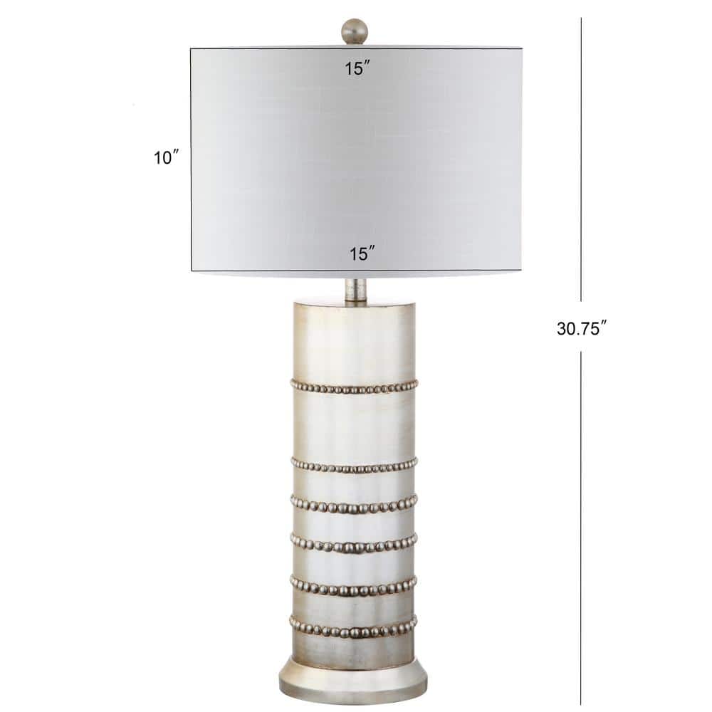 Evelyn 31" Silver Resin Table Lamp with Chrome Finish