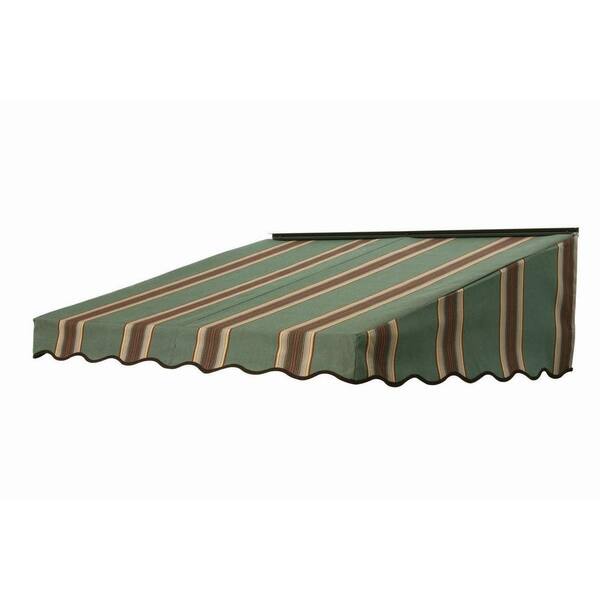 NuImage Awnings 6 ft. 2700 Series Fabric Door Canopy (17 in. H x 41 in. D) in Forest Vintage Bar Stripe