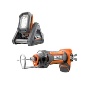 18V Cordless 2-Tool Combo Kit with Drywall Cut-Out Tool and Flood Light with Detachable Light (Tools-Only)