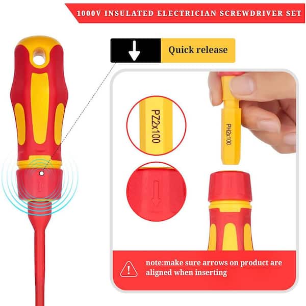 Yichuhaoxi 1000-Volt Insulated Screwdriver Set 13 Bit Red
