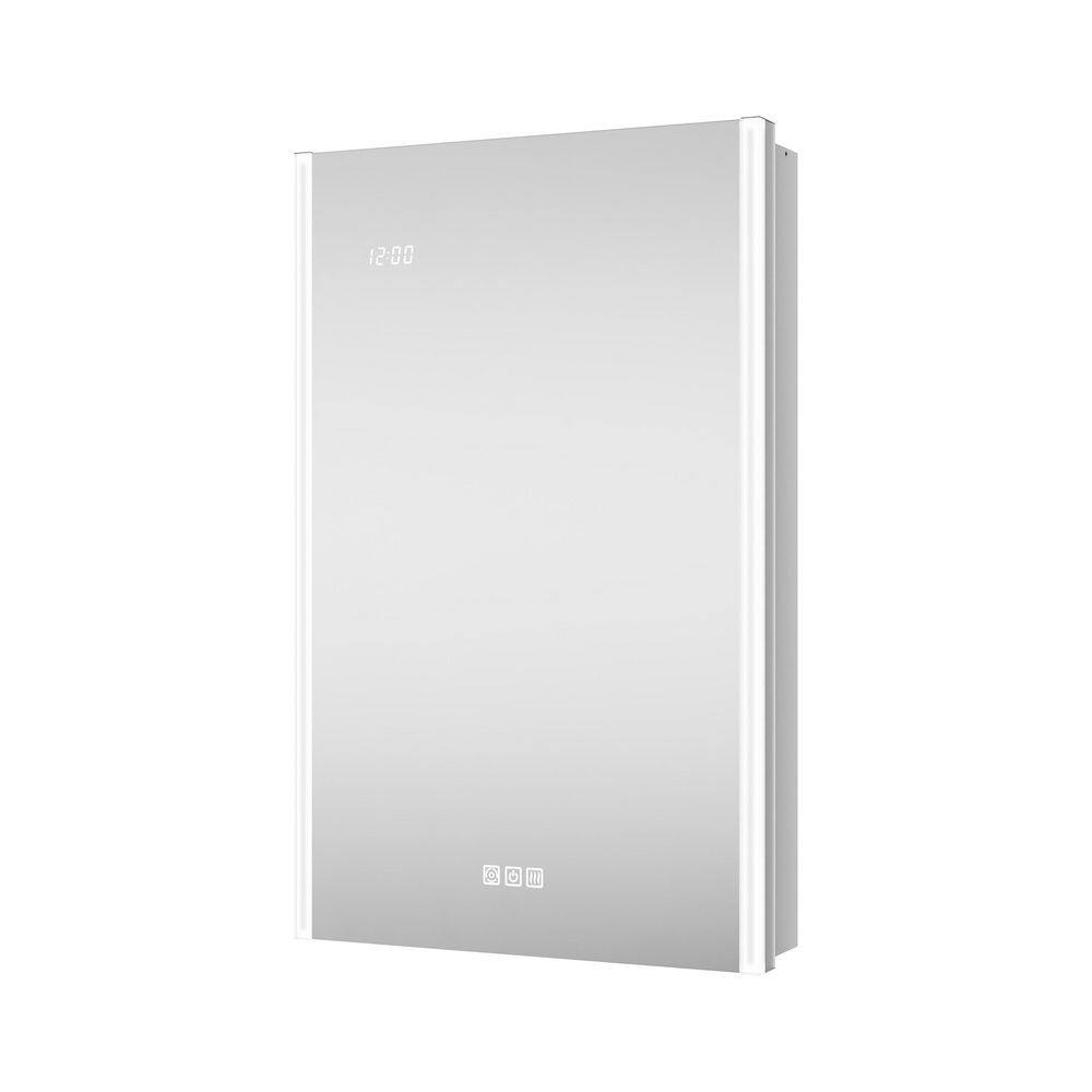 Aura 20 in.W x 32 in.H Rectangular Aluminum Surface/Recessed Wall Medicine Cabinet with Mirror, Light(With Side Mirror) price history on PriceWatchPro