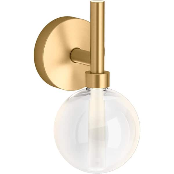 KOHLER Components 1-Light Vibrant Brushed Moderne Brass Wall Sconce