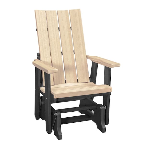 Brandon Series 27 in. 1-Person Black High Density Polyethylene Plastic Outdoor Glider