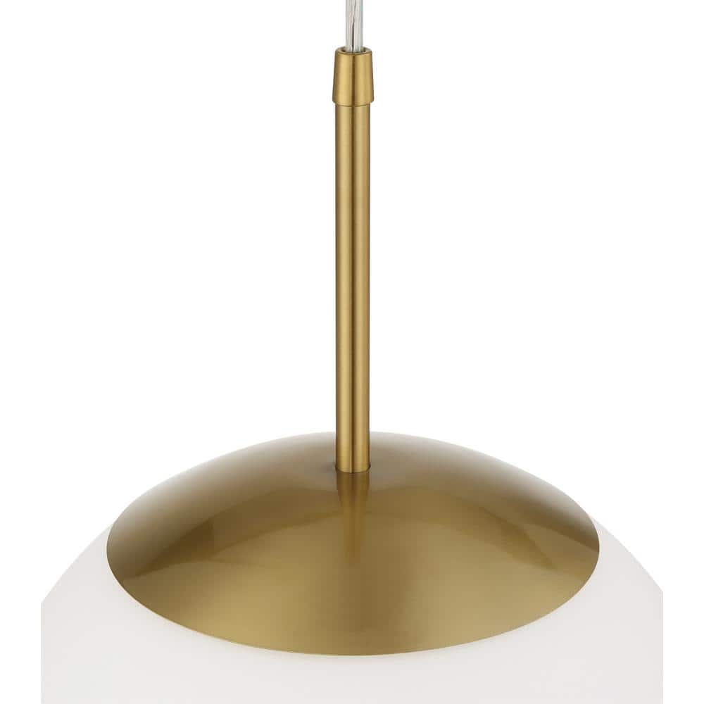 14" Globe Pendant Light with Clear Glass Shade and Satin Brass Finish