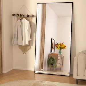 28 in. W x 71 in. H Oversized Rectangle Full Length Mirror Framed Black Wall Mounted/Standing Mirror large Floor Mirror