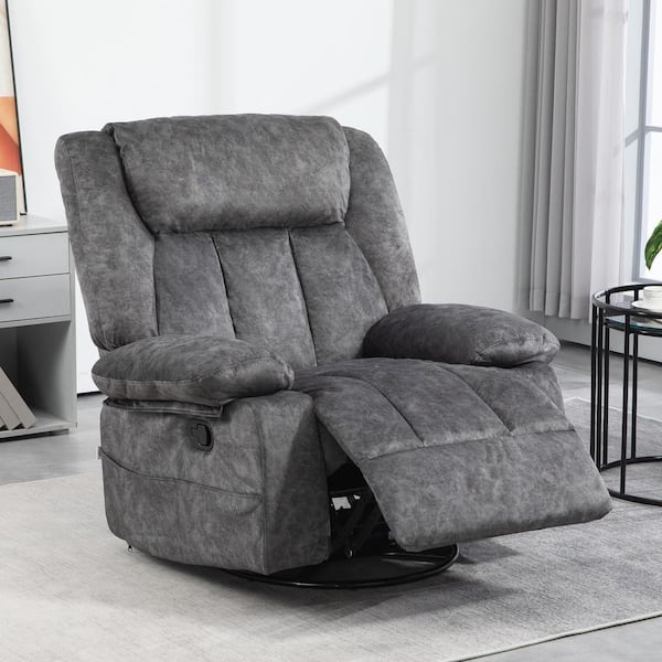 Swivel Rocker Recliner Chair for Living Room Fabric Reclining Chair for Nursery Rocking Chair with Footrest