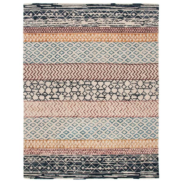 Capri 9 ft. x 12 ft. Ivory/Charcoal Geometric Area Rug