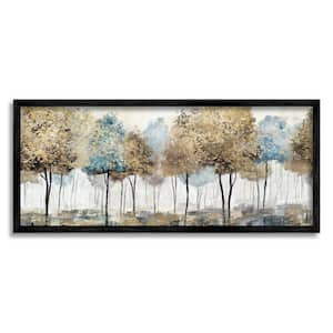 "Rustic Country Orchard Landscape Abstract Tall Trees" by Nan Framed Nature Wall Art Print 13 in. x 30 in.