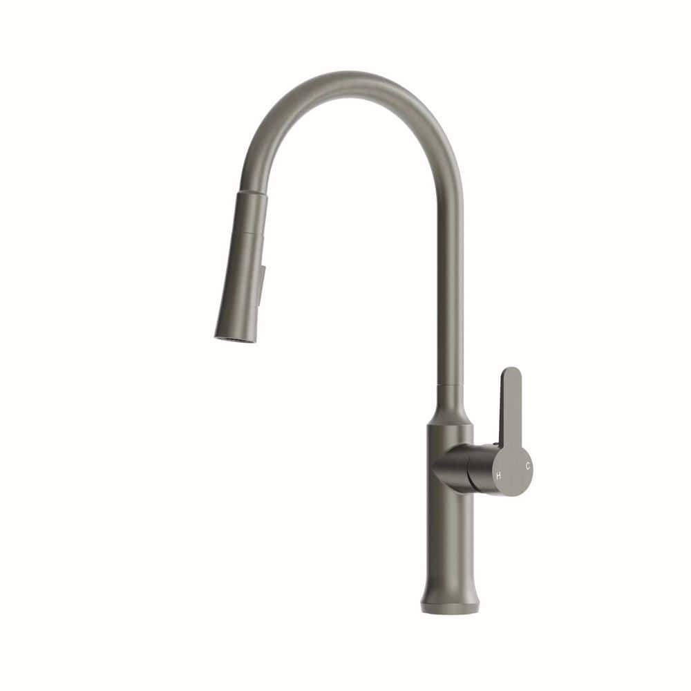 20 in. H 2-Spray Mode 1-Handle Pull Down Sprayer Kitchen Faucet Hot and Cold with 360 Swivel in Stainless Steel price history on PriceWatchPro