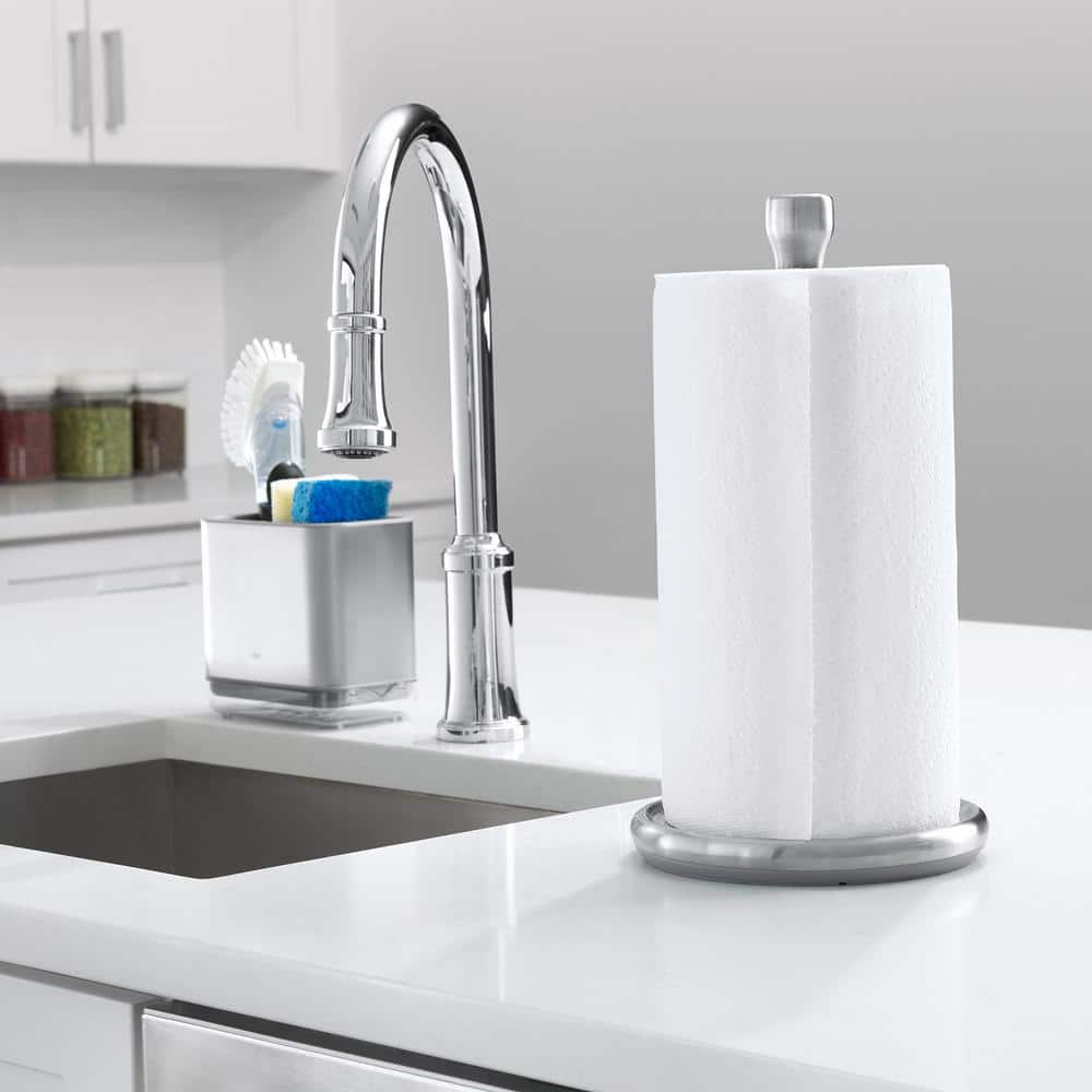 Stainless Steel Freestanding Paper Towel Holder with Weighted Base