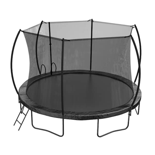 SUNRINX 12 ft. Round Trampoline with Safety Enclosure MG65-40-DSJ - The ...