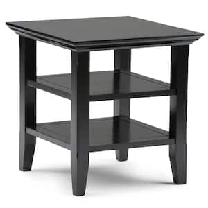 Acadian Solid Wood 19 in. Wide Square Transitional End Table in Black