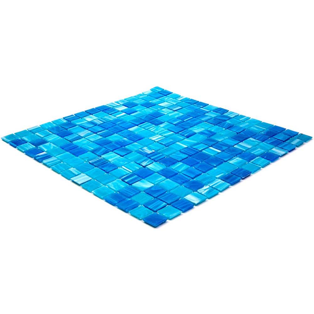 Olympic Blue Glass Mosaic Wall and Floor Tile