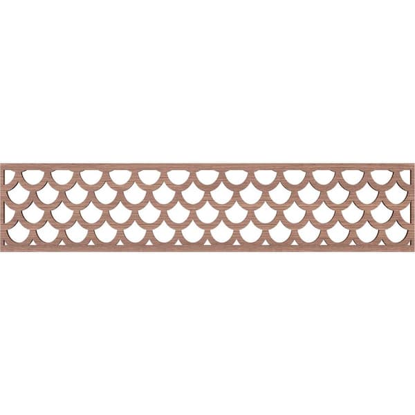 Ekena Millwork Hudson Fretwork 0.375 in. D x 46.75 in. W x 10 in. L Walnut Wood Panel Moulding