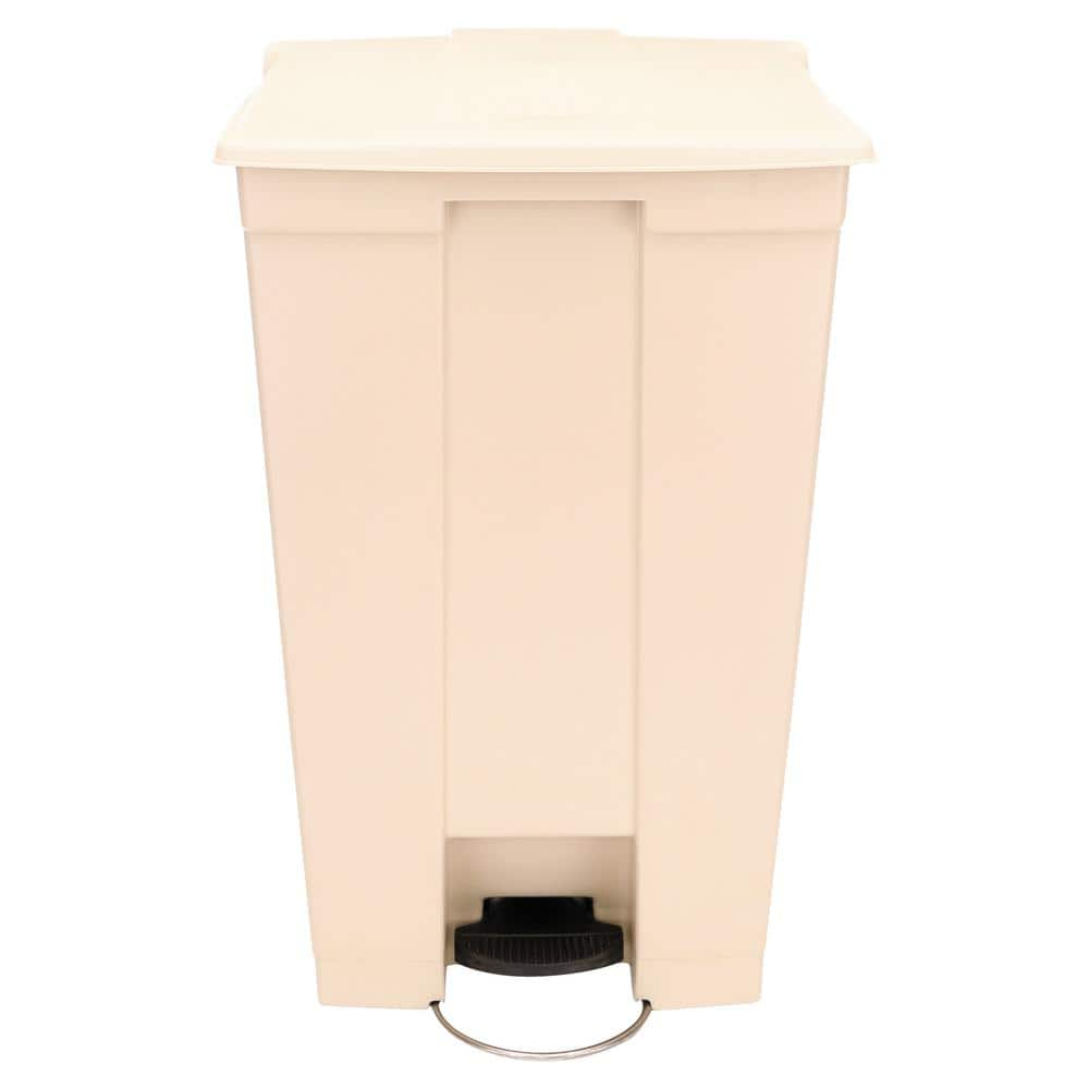 UPC 086876052589 product image for 23 Gal. Rectangular Polyethylene Step-On Receptacle with Wheels in Beige | upcitemdb.com