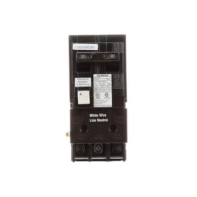20 Amp Double Pole Type QPF2 GFCI Circuit Breaker