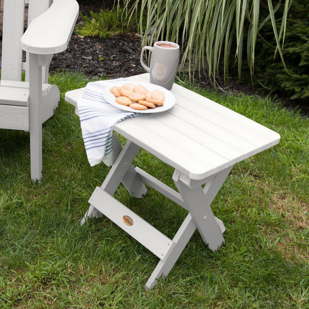 Highwood White Folding Adirondack Side Table