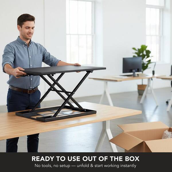 mount-it! 31.9 in. W Black Height Adjustable Standing Desk